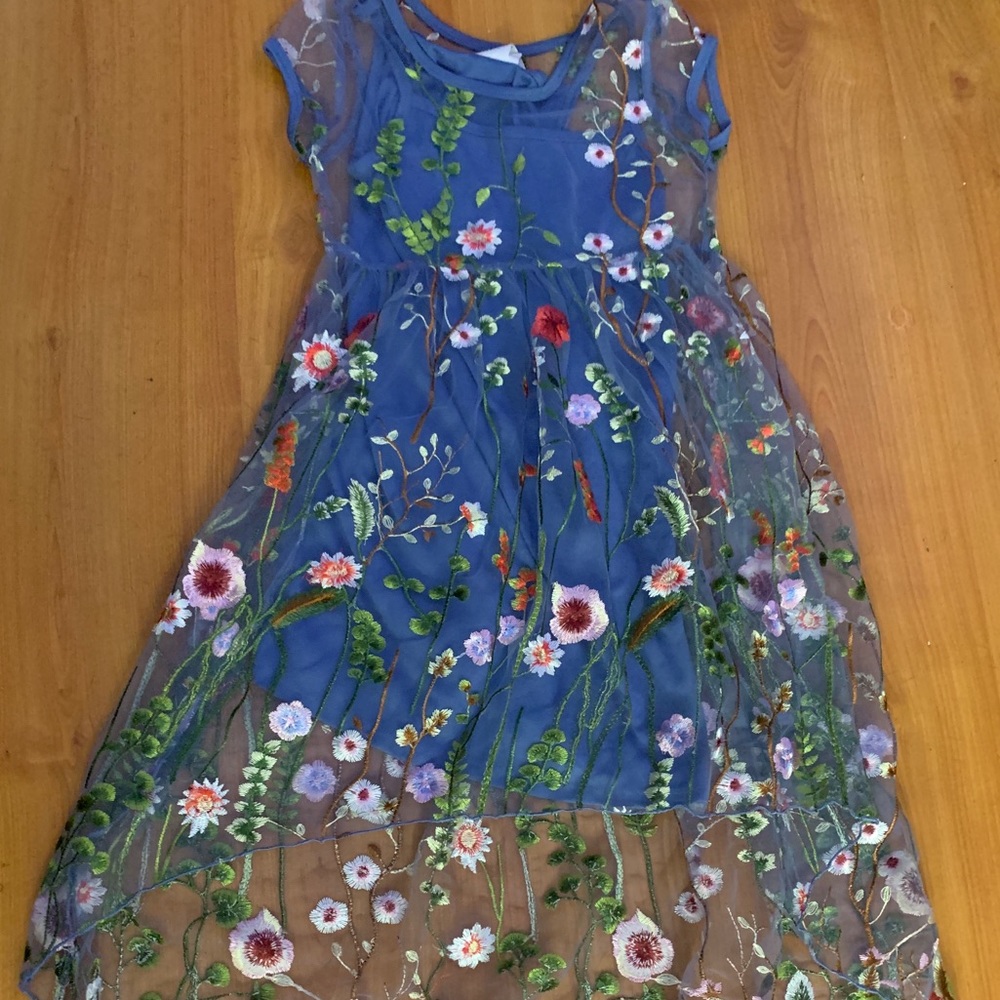 Dress in blue floral